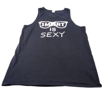 Delta Pro Weight Smart Is Sexy Tank Top Mens Medium M Sleeveless Graphic Tee - Thumbnail 2