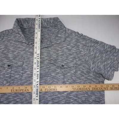 Rock & Republic Mens XL Heather Gray The Iconic Polo Shirt Short Sleeve - Thumbnail 4