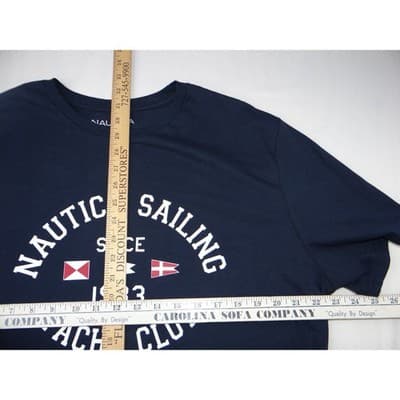 Nautica Men's Navy Blue Sailing Yacht Club T Shirt Size XL - Thumbnail 5