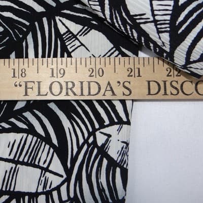 Vintage Alia Womens Sz 10 Black White Leaf Print Short Sleeve Button Blouse Top - Thumbnail 4