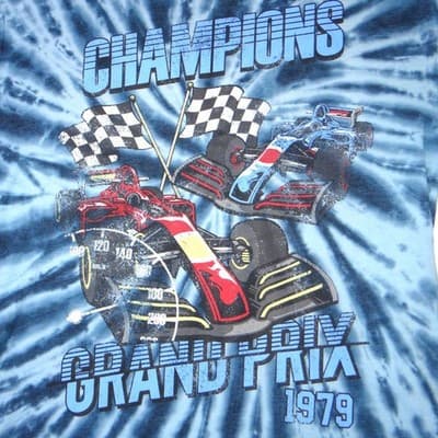 No Boundaries Mens Blue Tie Dye Grand Prix 1979 Racing Graphic T-Shirt M 7-9 - Thumbnail 4