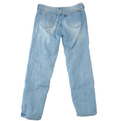 Eddie Bauer Womens P8 Light Wash Flannel Lined Boyfriend Relaxed Jeans - Thumbnail 4