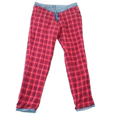 Eddie Bauer Womens P8 Light Wash Flannel Lined Boyfriend Relaxed Jeans - Thumbnail 5