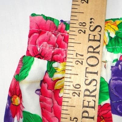Vintage Pyke Limited 90s Floral Midi Skirt White Pink Purple Yellow Size 16 - Thumbnail 5