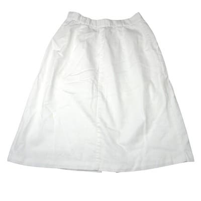 Vintage White Midi Skirt Pleated A Line Casual Office Basic