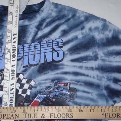 No Boundaries Mens Blue Tie Dye Grand Prix 1979 Racing Graphic T-Shirt M 7-9 - Thumbnail 5