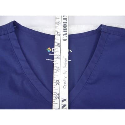 Elements Easy Stretch Navy Blue Scrub Set V-Neck Top Jogger Pants Med/Lg BU287 - Thumbnail 9