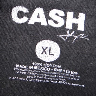 Johnny Cash Mens XL Black Graphic T-Shirt Short Sleeve Cotton Crew Neck 1678 - Thumbnail 2