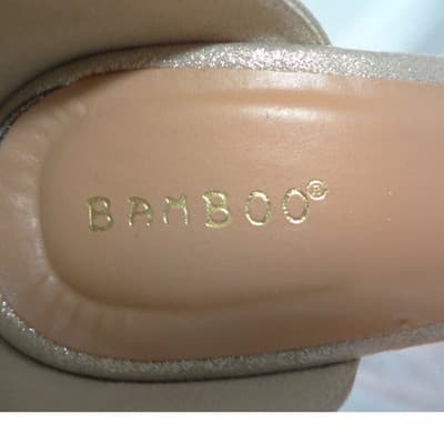 Bamboo Womens Champagne Gold Floral Lace Cork Wedge Platform Sandals Size 10 - Thumbnail 3