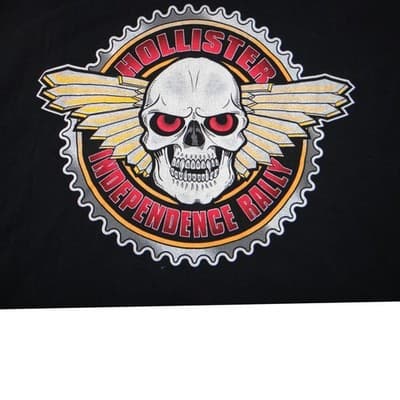 Vintage Hollister Independence Rally 1999 Skull Wings Graphic TShirt XL Black - Thumbnail 5
