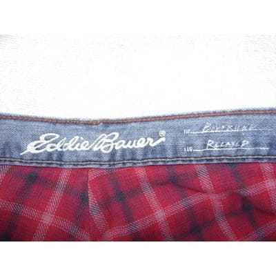 Eddie Bauer Womens P8 Light Wash Flannel Lined Boyfriend Relaxed Jeans - Thumbnail 2