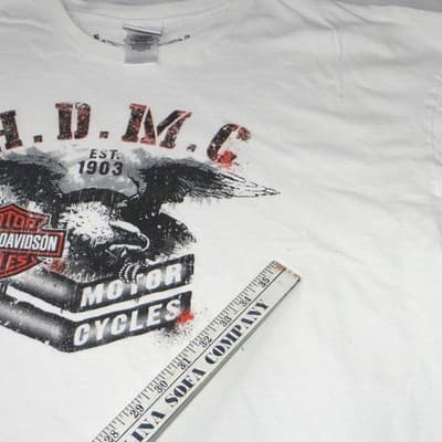 Harley-Davidson Mens White Pin-Up Lady HDMC Eagle Graphic T-Shirt 2015 Size 3XL - Thumbnail 10