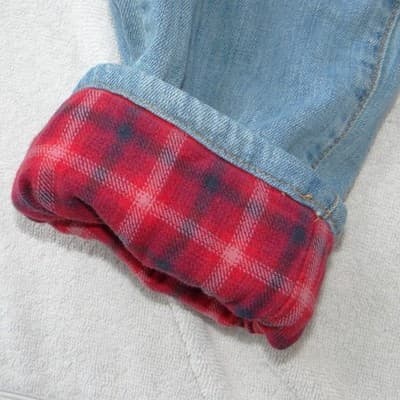 Eddie Bauer Womens P8 Light Wash Flannel Lined Boyfriend Relaxed Jeans - Thumbnail 6