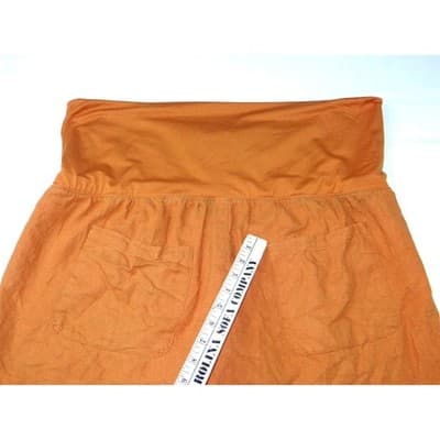 Old Navy Maternity Shorts Orange Cotton Blend Elastic Waist Size L - Thumbnail 4