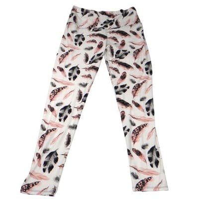 Leggings Depot Plus Size Feather Print High Waisted Athletic Leggings - Thumbnail 4