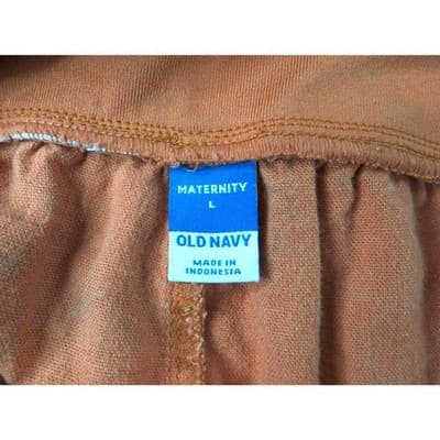 Old Navy Maternity Shorts Orange Cotton Blend Elastic Waist Size L - Thumbnail 2