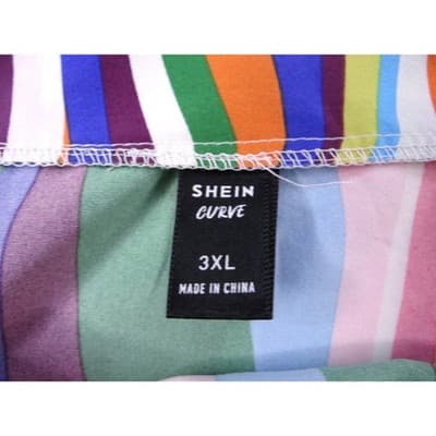 SHEIN CURVE 3XL Rainbow Stripe Tank Top Women's Plus Size - Thumbnail 2