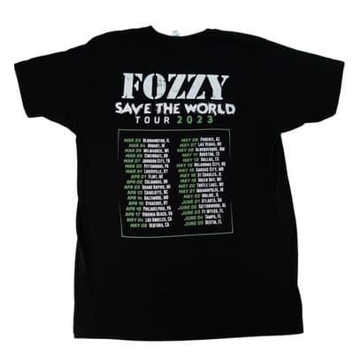 Fozzy Save the World Tour 2023 Black T Shirt Mens Size Large - Thumbnail 5