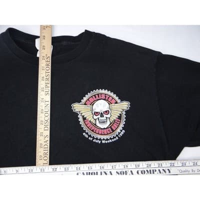 Vintage Hollister Independence Rally 1999 Skull Wings Graphic TShirt XL Black - Thumbnail 6