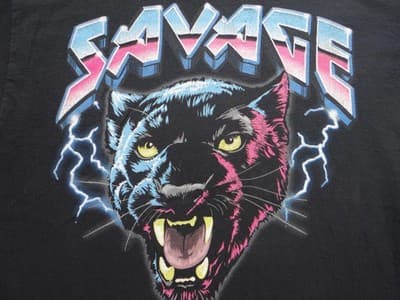 Savage Panther Graphic Tee - Retro 80s Style T-Shirt - Thumbnail 4