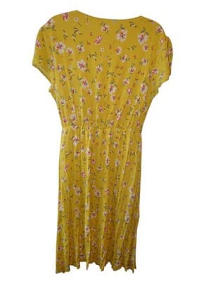 Urban Romantics Floral Midi Dress - Yellow - Thumbnail 2
