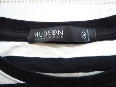Hudson Outerwear Men's Black and White Striped T-Shirt with Lightning Bolt - Thumbnail 3