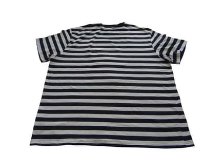Hudson Outerwear Men's Black and White Striped T-Shirt with Lightning Bolt - Thumbnail 2