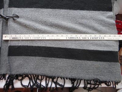 Black and Gray Women's Wool Wrap Shawl with Toggle Closure - Thumbnail 5