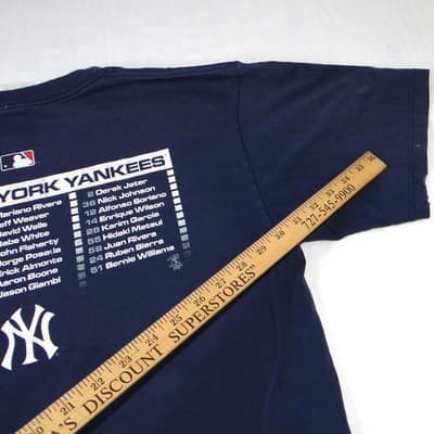 Majestic MLB 2003 Playoffs New York Yankees Baseball TShirt Mens Read Distressed - Thumbnail 20