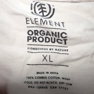 Element Organic Cotton T Shirt Men's XL Beige Graphic Tee Est 1992 - Thumbnail 2
