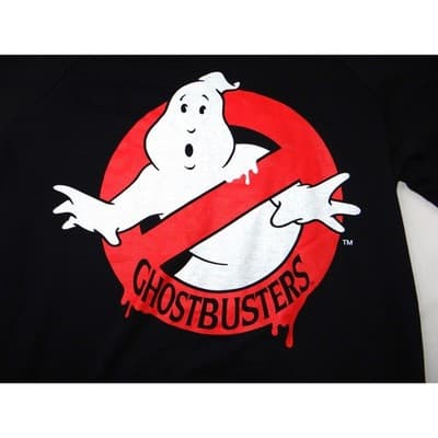 Ghostbusters Womens Black Long Sleeve Crewneck Sweatshirt L Large Ghost Logo - Thumbnail 4