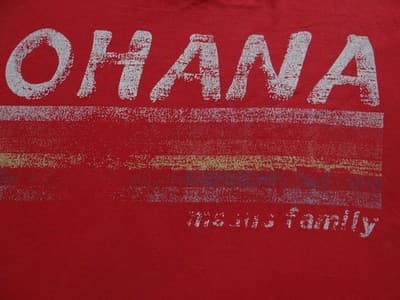 Port & Company 'Ohana Family' Red T-Shirt - Fun & Casual Wear - Thumbnail 3