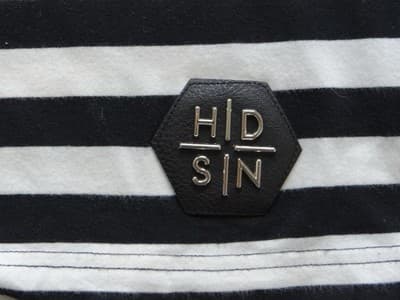 Hudson Outerwear Men's Black and White Striped T-Shirt with Lightning Bolt - Thumbnail 6