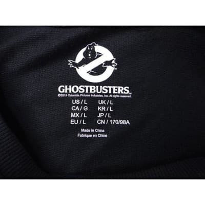 Ghostbusters Womens Black Long Sleeve Crewneck Sweatshirt L Large Ghost Logo - Thumbnail 2
