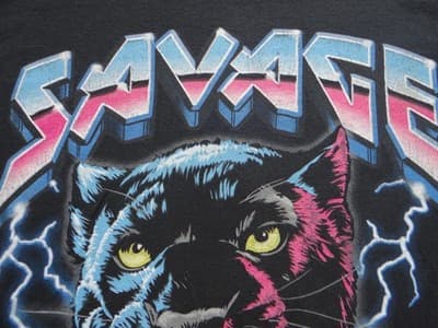 Savage Panther Graphic Tee - Retro 80s Style T-Shirt - Thumbnail 3