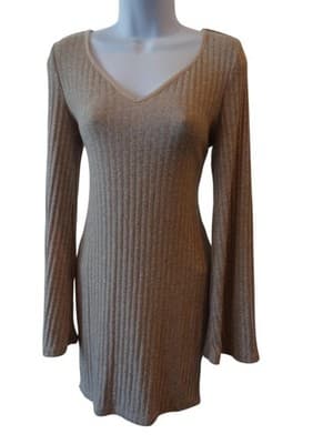 SHEIN Women's Ribbed Long Sleeve Dress