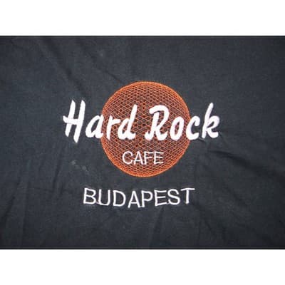 Hard Rock Cafe Budapest Black Embroidered T Shirt Mens XL - Thumbnail 4