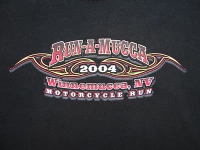 Run-A-Mucca 2004 Motorcycle Run Black Graphic T-Shirt - Thumbnail 3