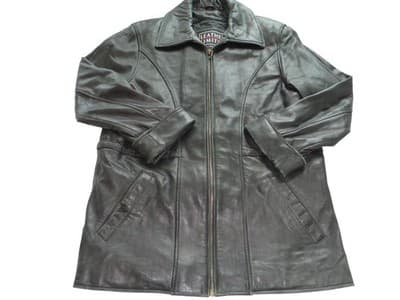 Men's Black Leather Jacket Medium