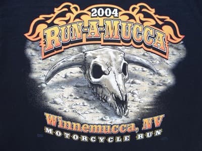 2004 Run-A-Mucca Motorcycle Run Black Graphic T-Shirt - Thumbnail 5