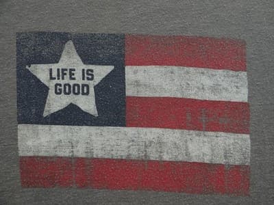 Life Is Good Men's Graphic Tee - Flag Design - Thumbnail 3