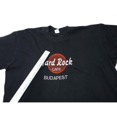 Hard Rock Cafe Budapest Black Embroidered T Shirt Mens XL - Thumbnail 5