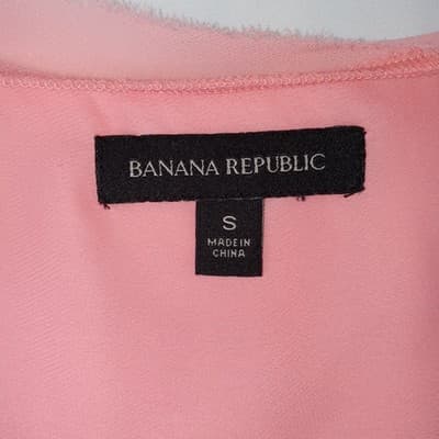 Banana Republic Coral Pink Sleeveless V Neck Tunic Top Blouse Women's Size S - Thumbnail 2