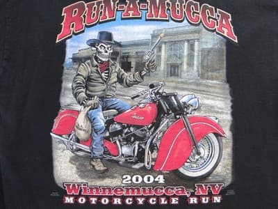 Run-A-Mucca 2004 Motorcycle Run Black Graphic T-Shirt - Thumbnail 5