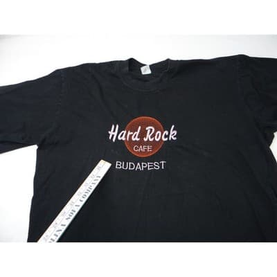Hard Rock Cafe Budapest Black Embroidered T Shirt Mens XL - Thumbnail 7