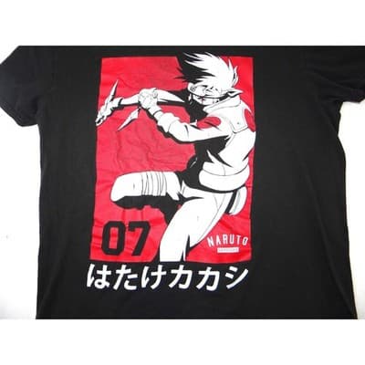 Naruto Shippuden Kakashi 07 Graphic T Shirt Black Size L Anime Manga - Thumbnail 4