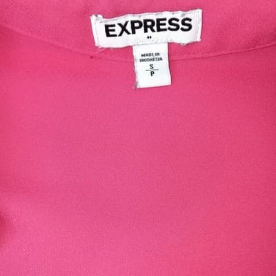 Express Pink Long Sleeve Collared Button Up Shirt Womens Size S - Thumbnail 3