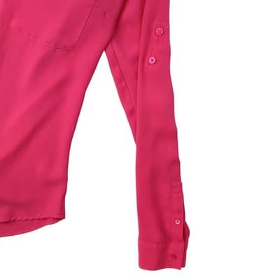 Express Pink Long Sleeve Collared Button Up Shirt Womens Size S - Thumbnail 4