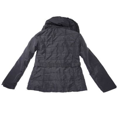 Esprit Black Faux Fur Trim Hooded Belted Winter Jacket Coat Women Size L - Thumbnail 6