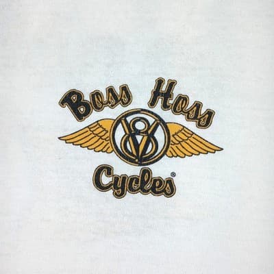 Boss Hoss Cycles White T Shirt Mens Small Graphic Tee V8 Wings Logo - Thumbnail 3